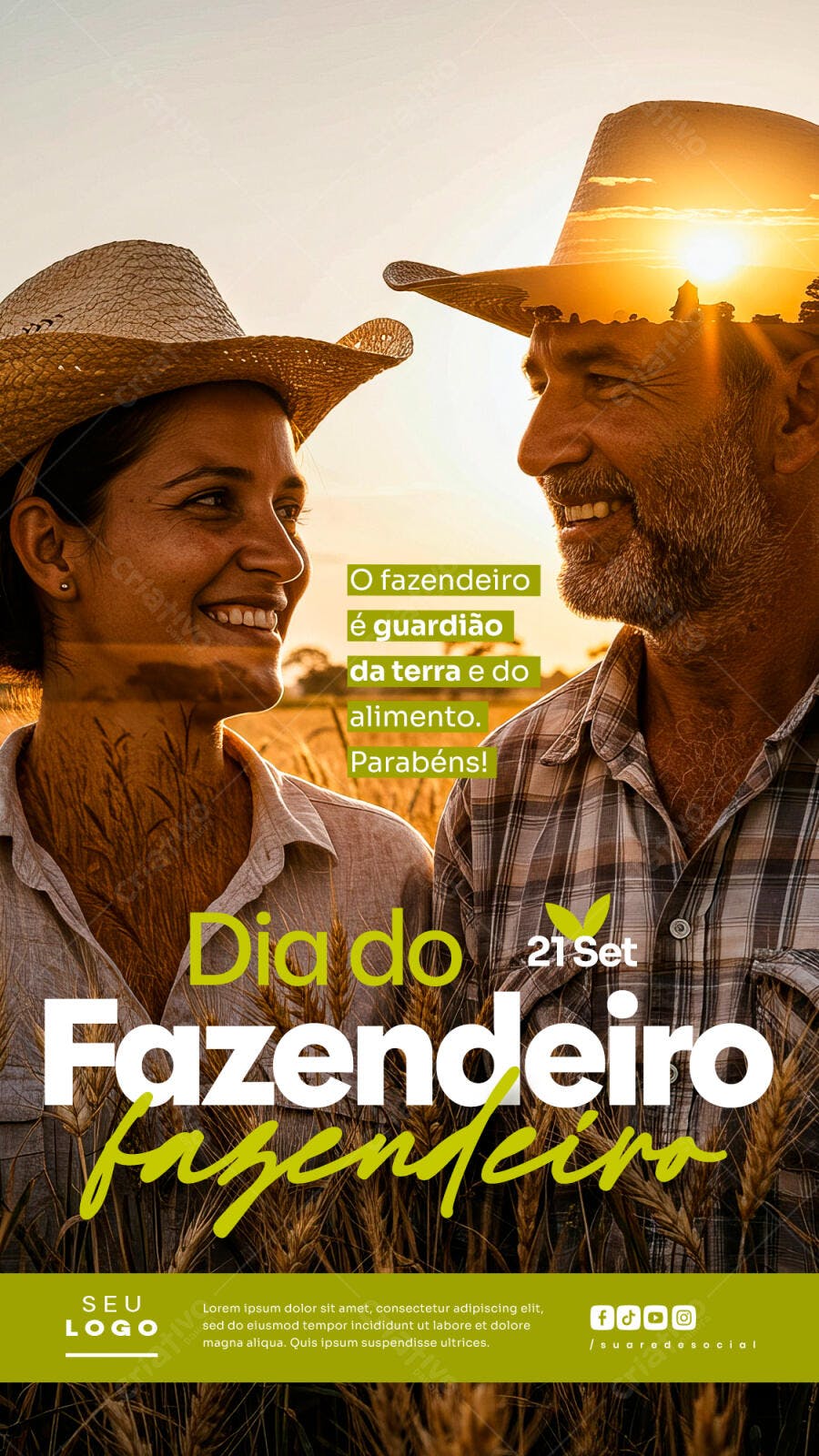 Flyer Dia do Fazendeiro PSD Editável