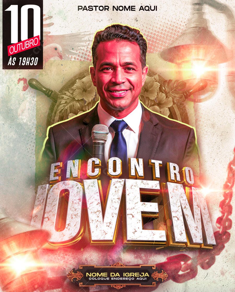 Flyer para Encontro Jovem PSD Editável