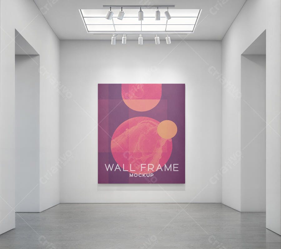 Mockup Quadro Parede: Design Moderno Rosa e Roxo