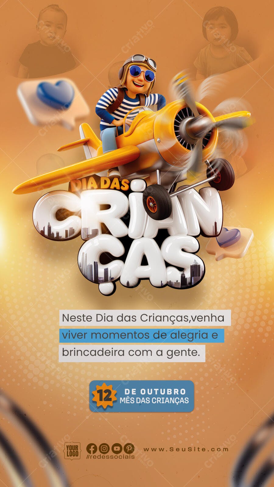Flyer Dia das Crianças PSD Editável