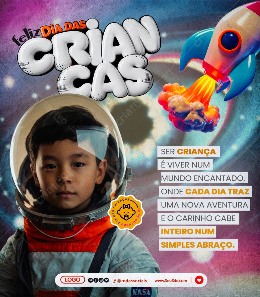 Flyer Dia das Crianças PSD Editável