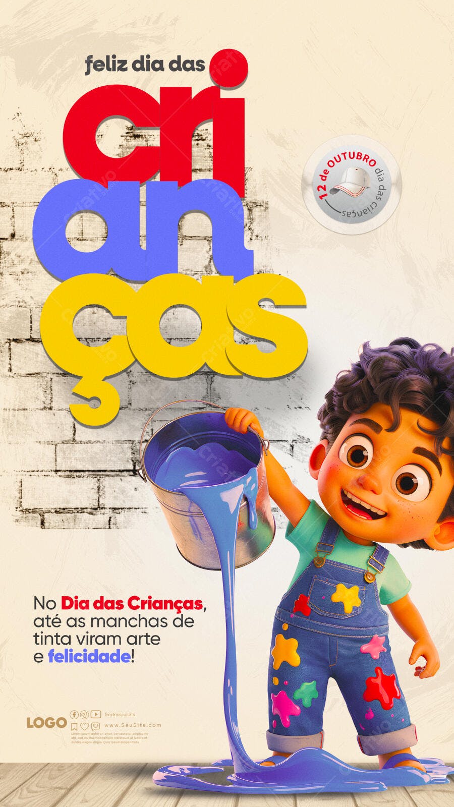Poster Dia das Crianças PSD Editável