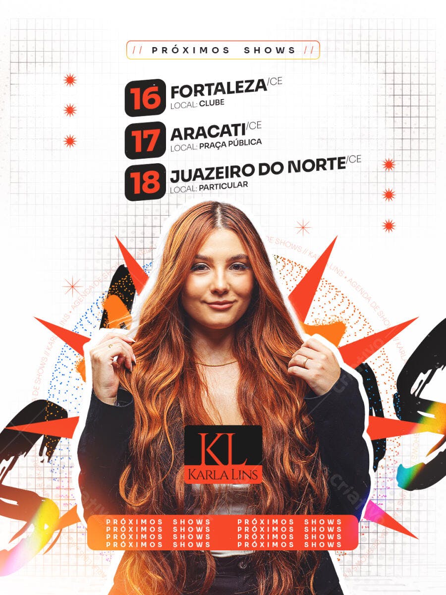 Flyer para Shows da Karla Lins PSD Editável