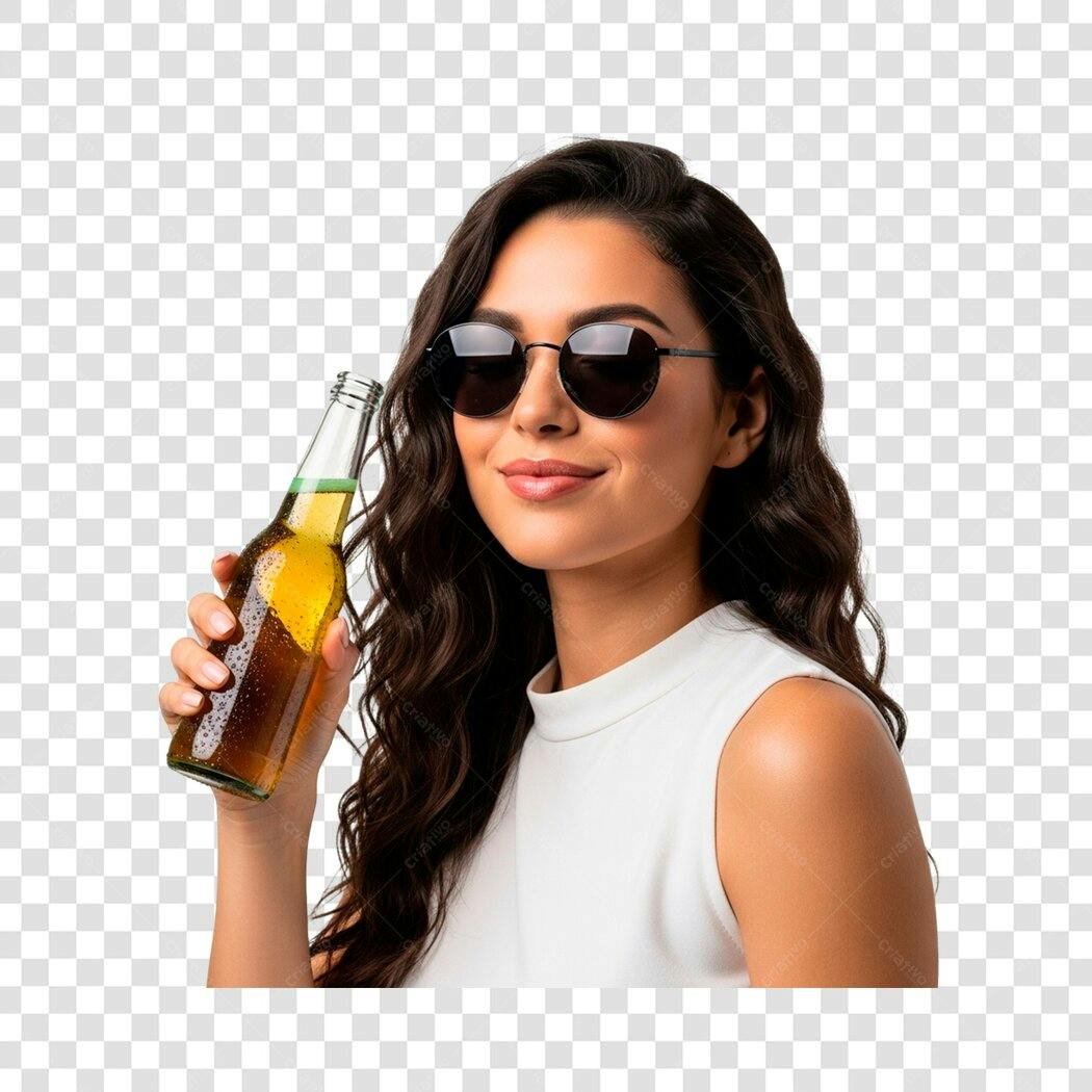Imagem Mulher Cerveja PNG com fundo transparente