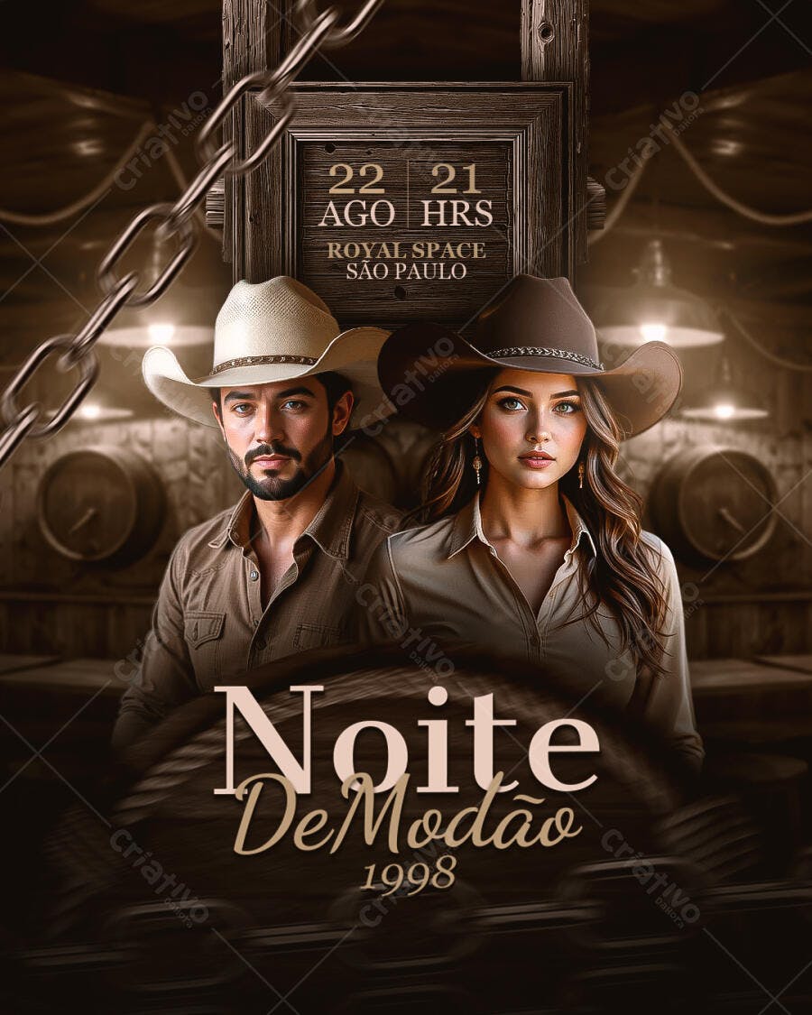 Flyer Festa Sertaneja PSD Editável