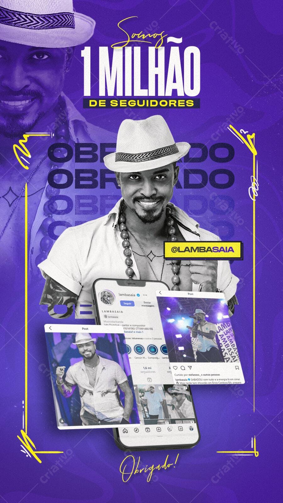 Flyer 1 Milhão de Seguidores PSD Editável