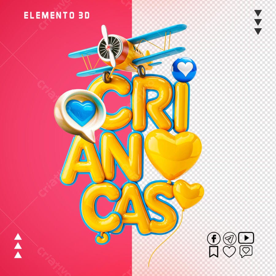 Arte Crianças Dia das Crianças PSD Editável