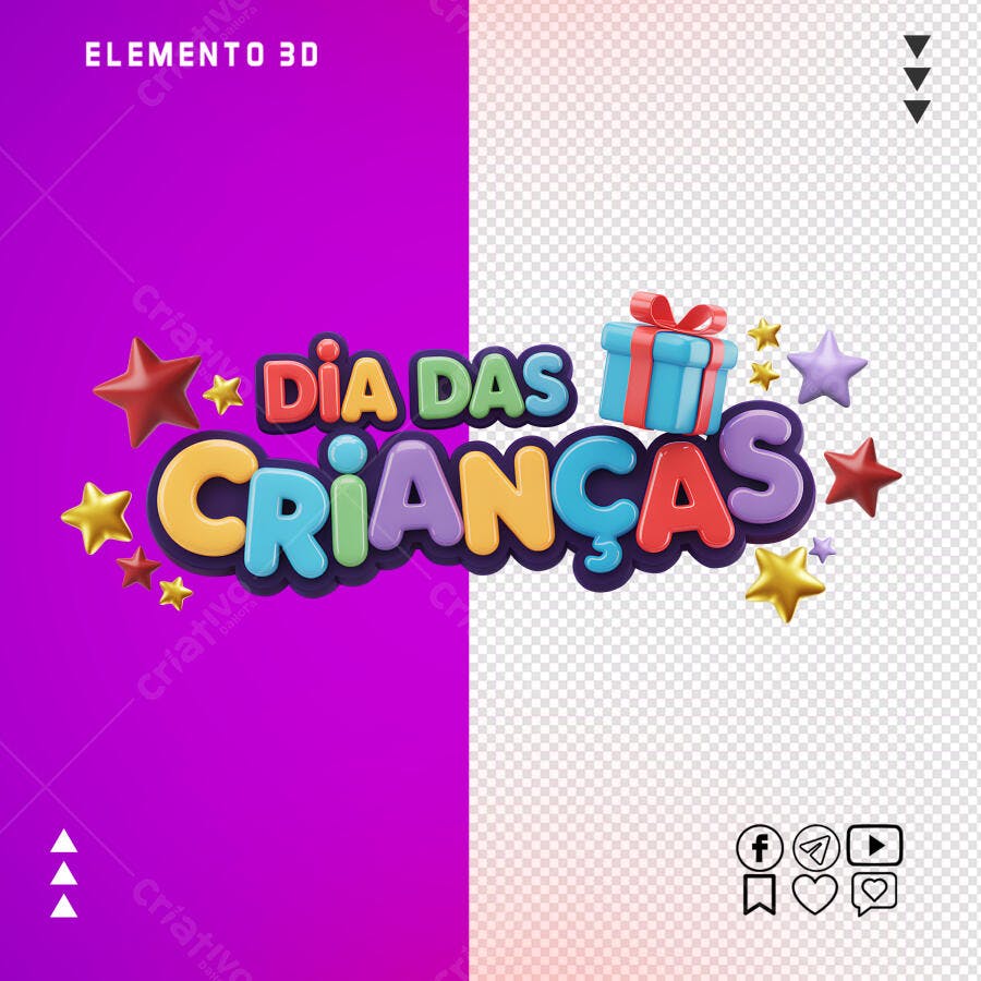 Arte Dia das Crianças PSD Editável