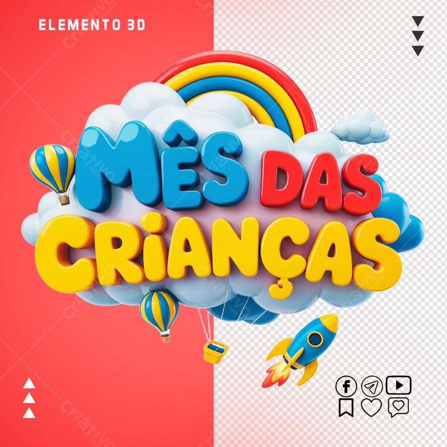 Banner Mês das Crianças PSD Editável