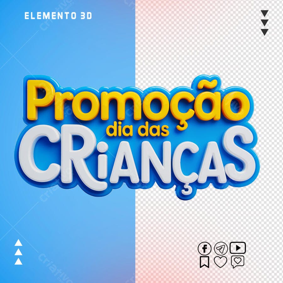 Logotipo Dia das Crianças PSD Editável