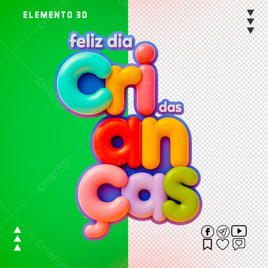 Arte Dia das Crianças PSD Editável
