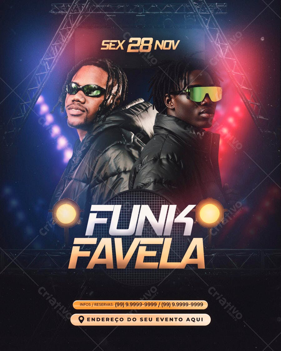 Flyer Funk Favela PSD Editável