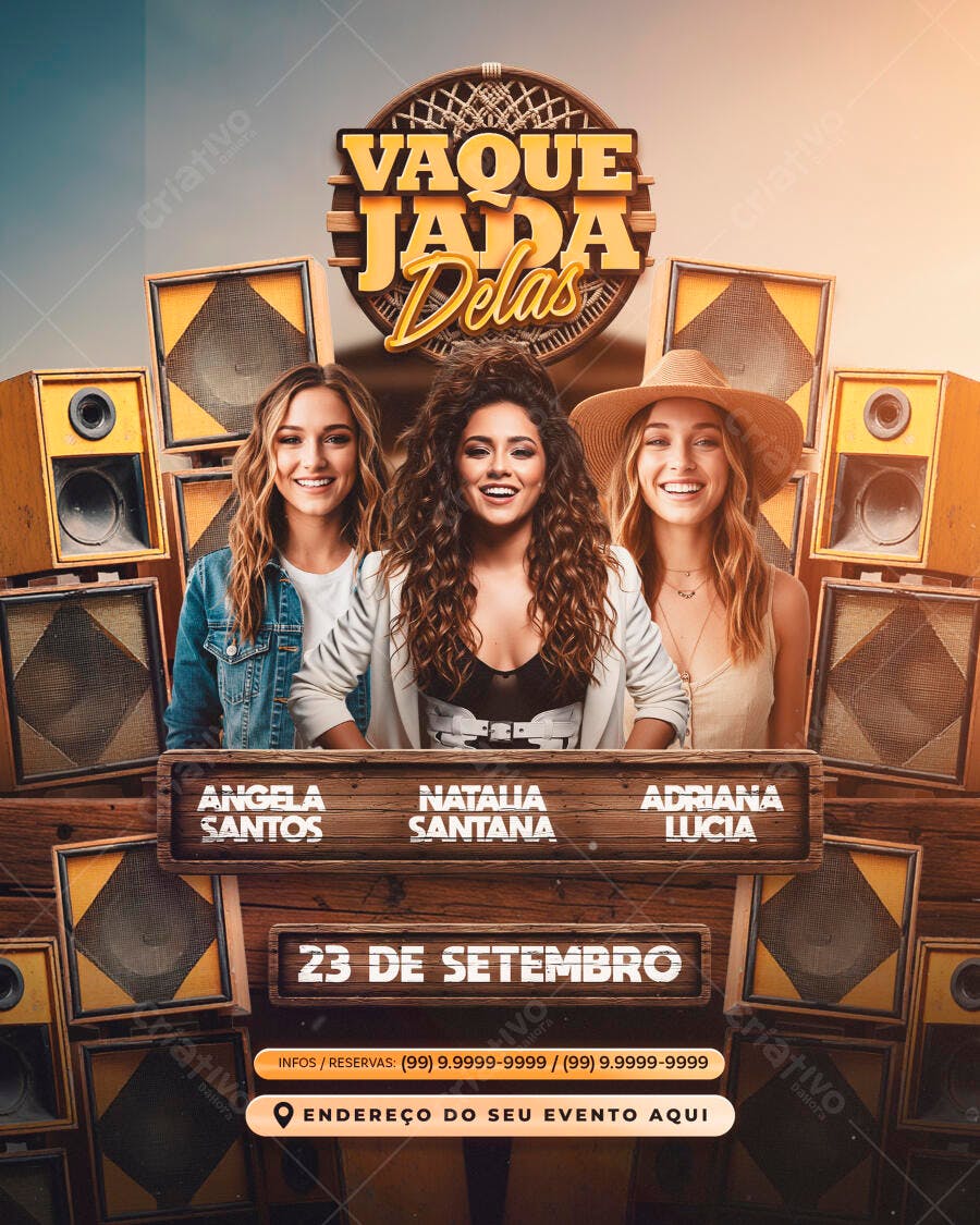 Flyer para Show Vaquejada Delas PSD Editável
