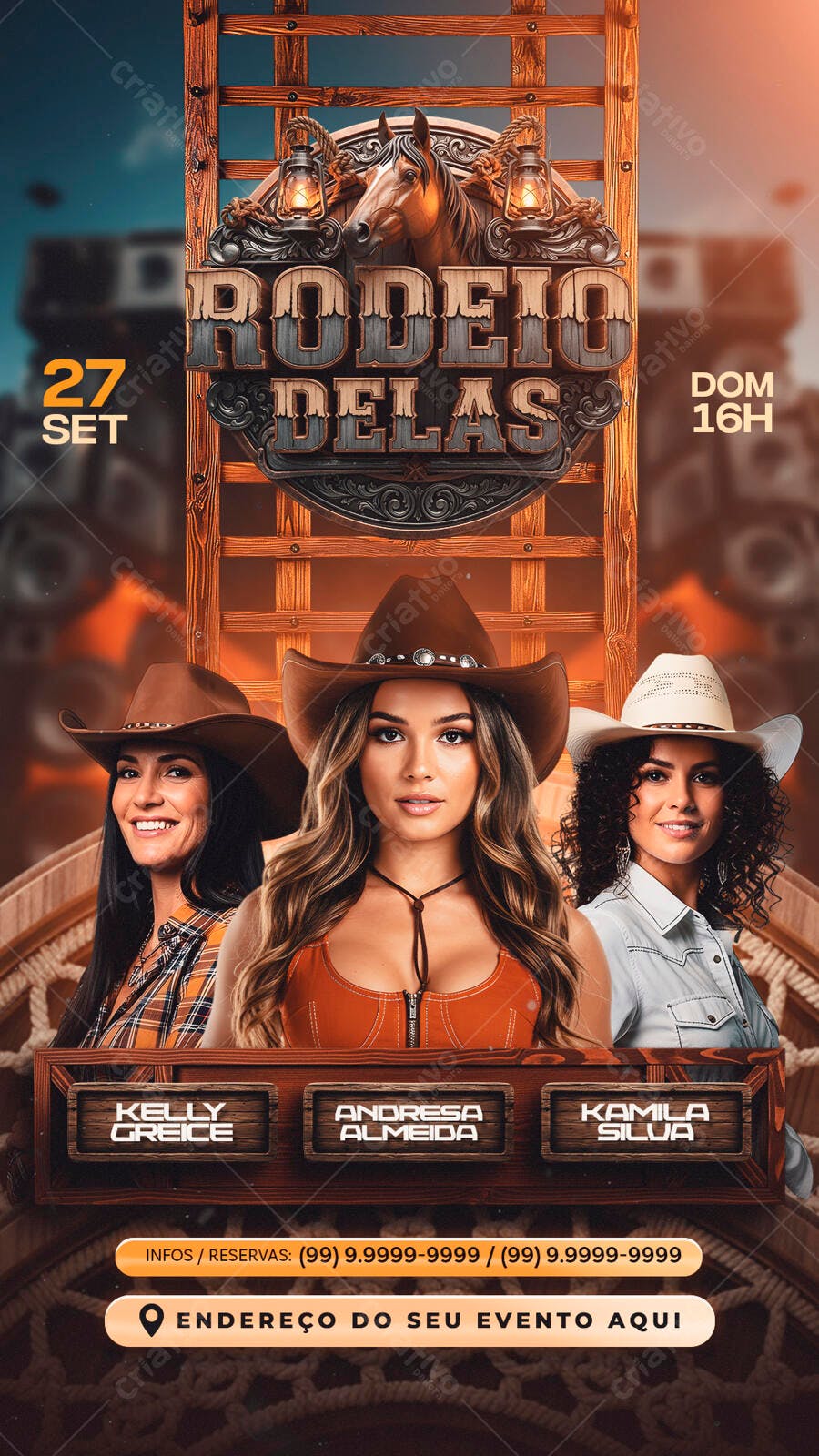 Flyer Rodeio Delas PSD Editável