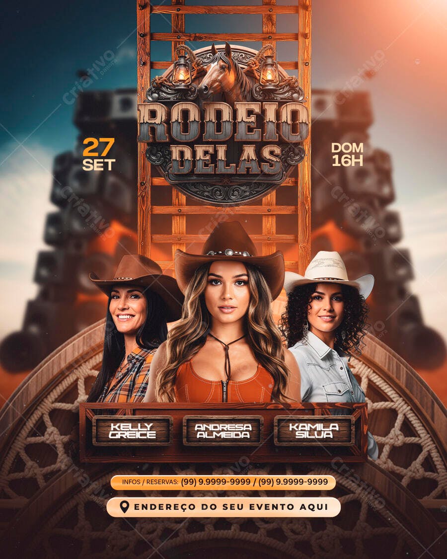 Flyer Rodeio Delas PSD Editável