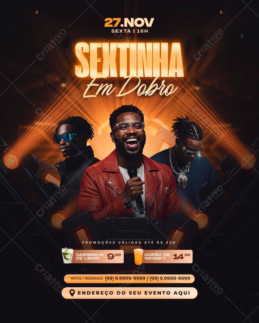 Flyer Sextinha em Dobro PSD Editável