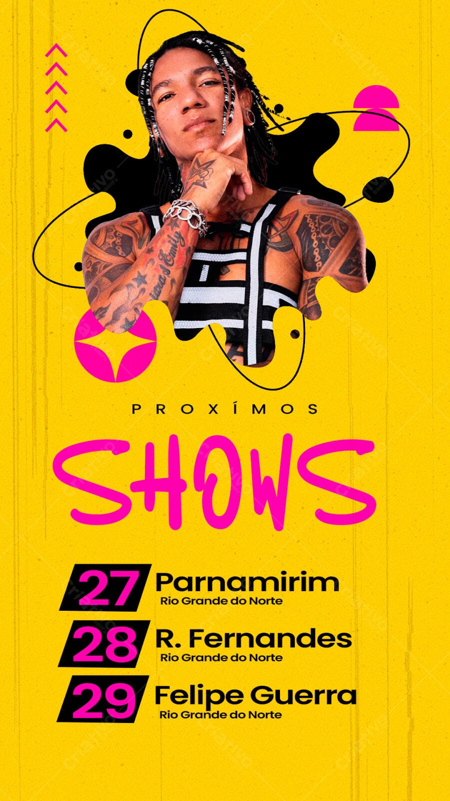 Flyer para Shows Musicais PSD Editável