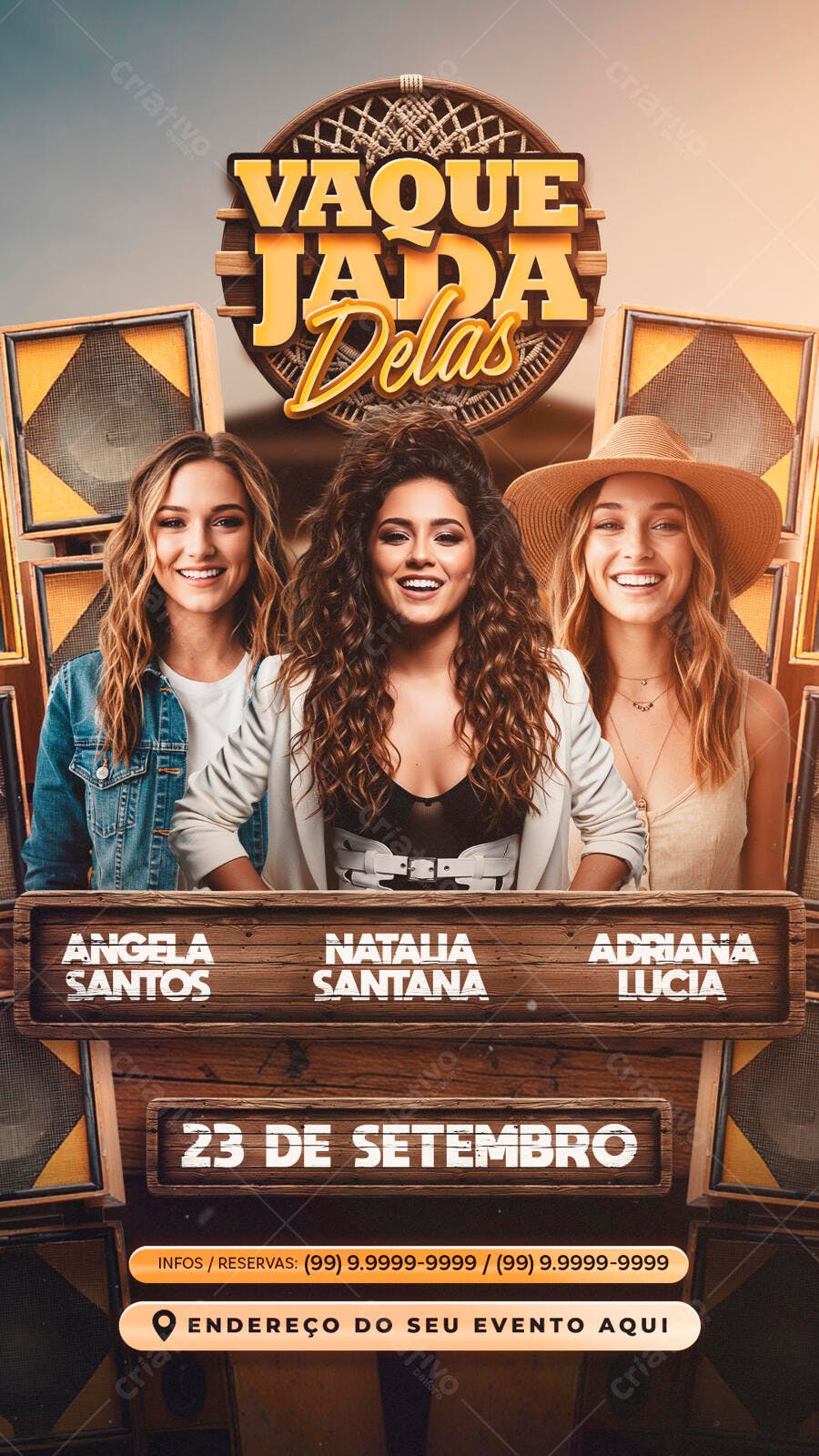 Flyer para Show Vaquejada Delas PSD Editável