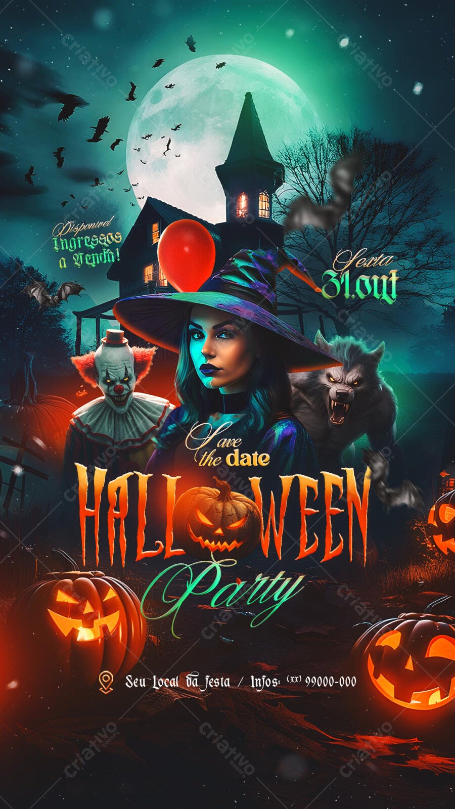 Flyer Festa Halloween PSD Editável