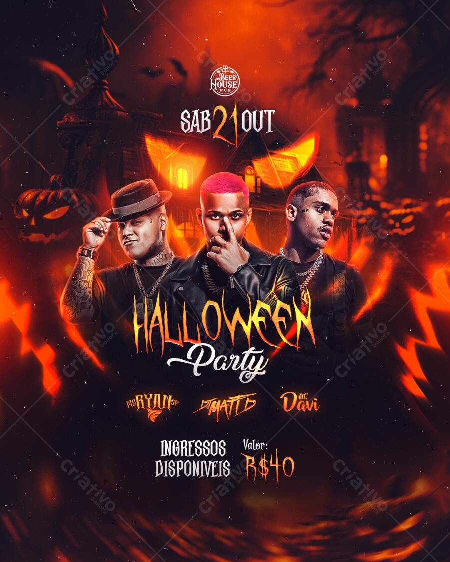 Flyer para Festa de Halloween PSD Editável