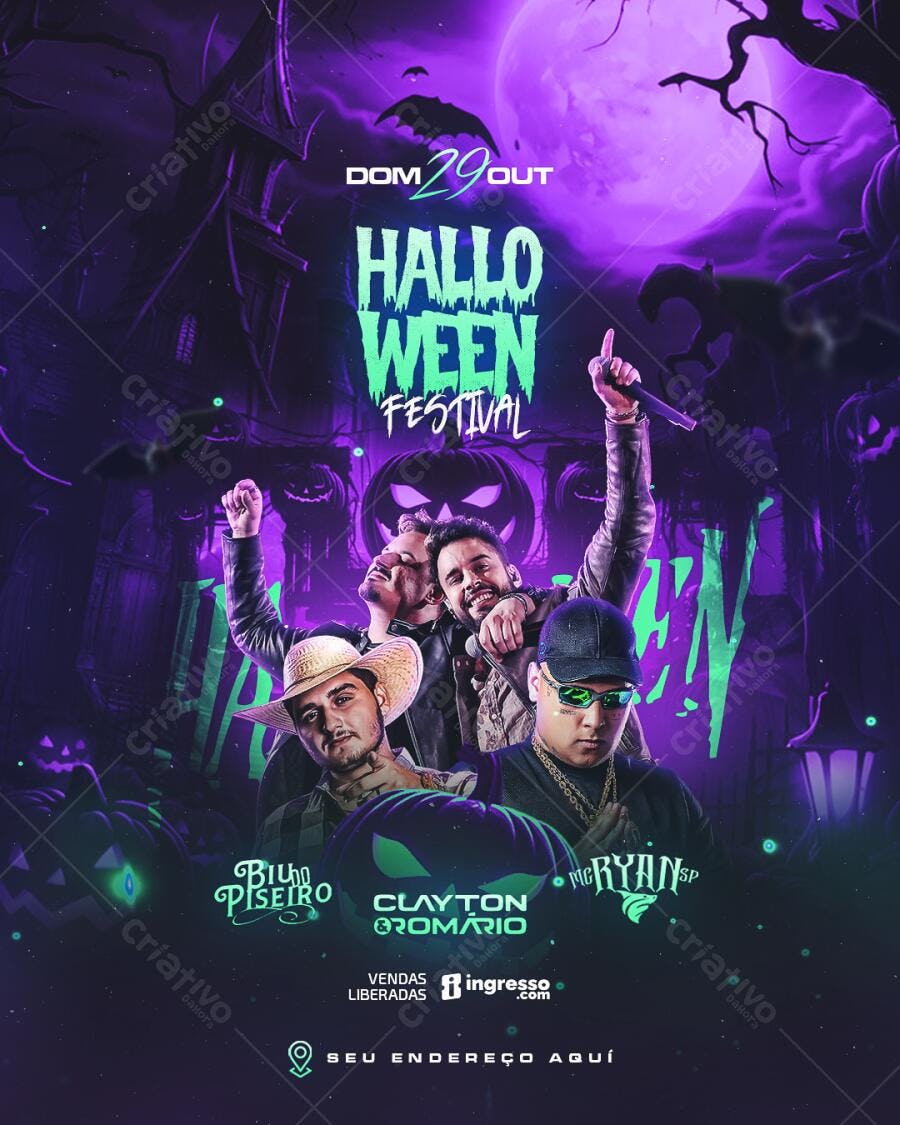 Flyer para Festa de Halloween PSD Editável