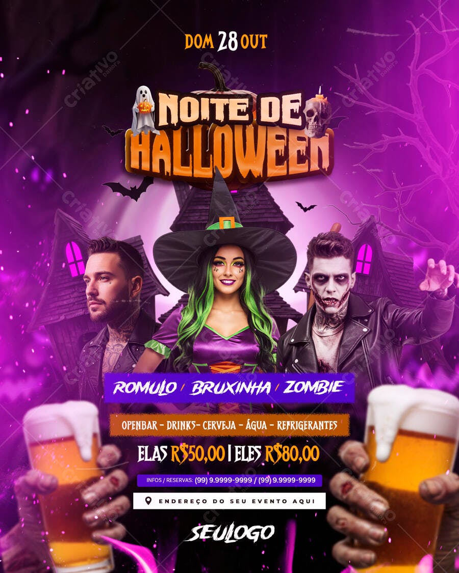 Flyer para Festa de Halloween PSD Editável