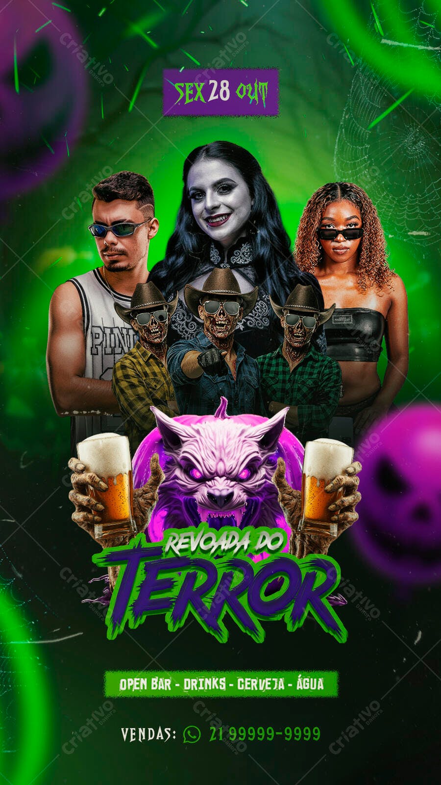 Flyer Revoada do Terror Halloween PSD Editável