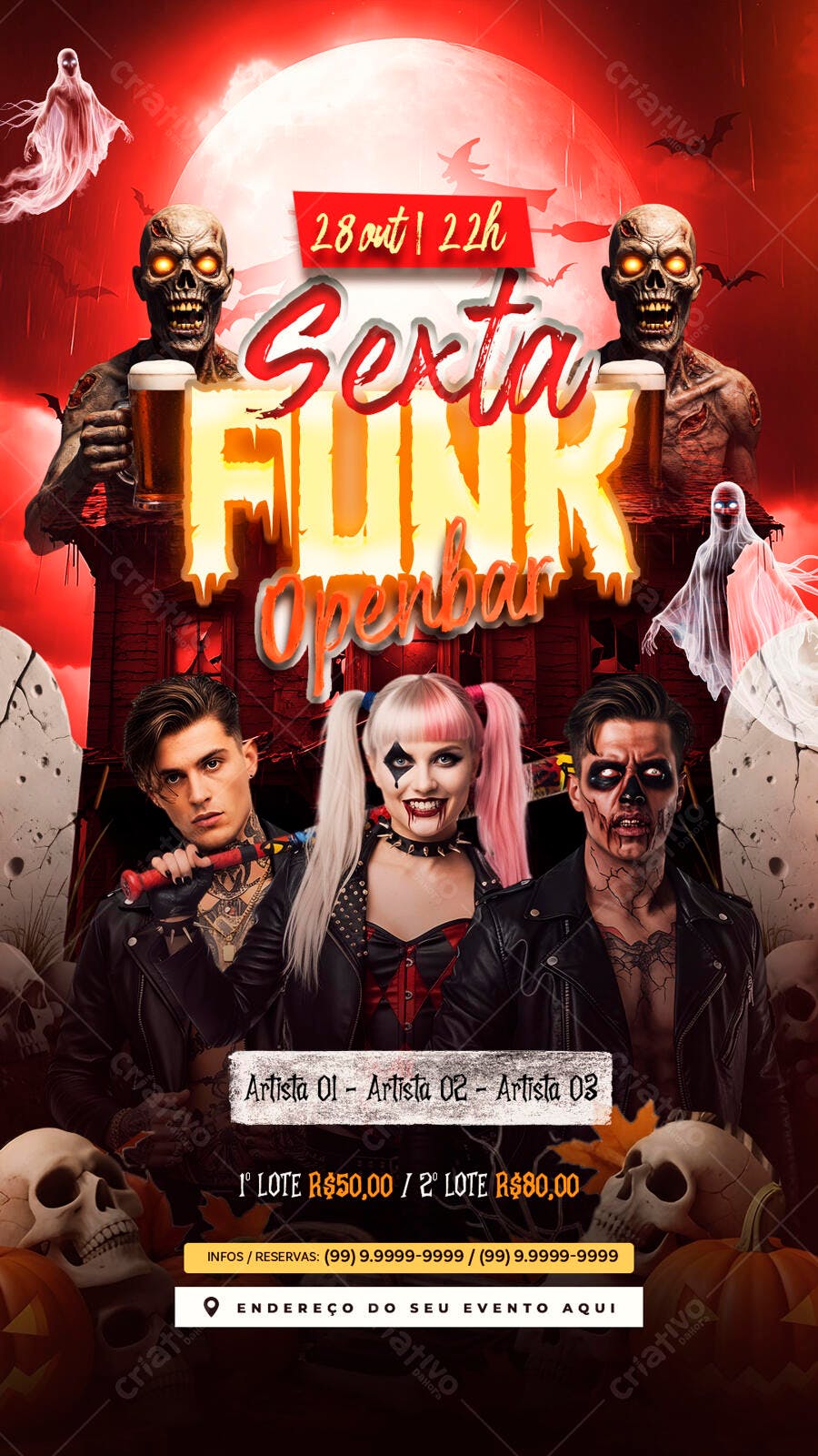 Flyer Festa Halloween PSD Editável