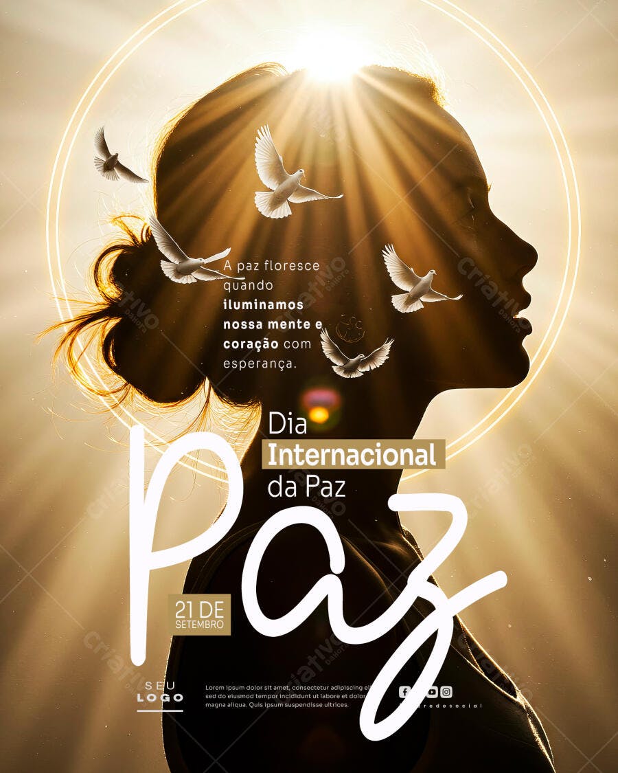 Flyer Dia Internacional da Paz PSD Editável