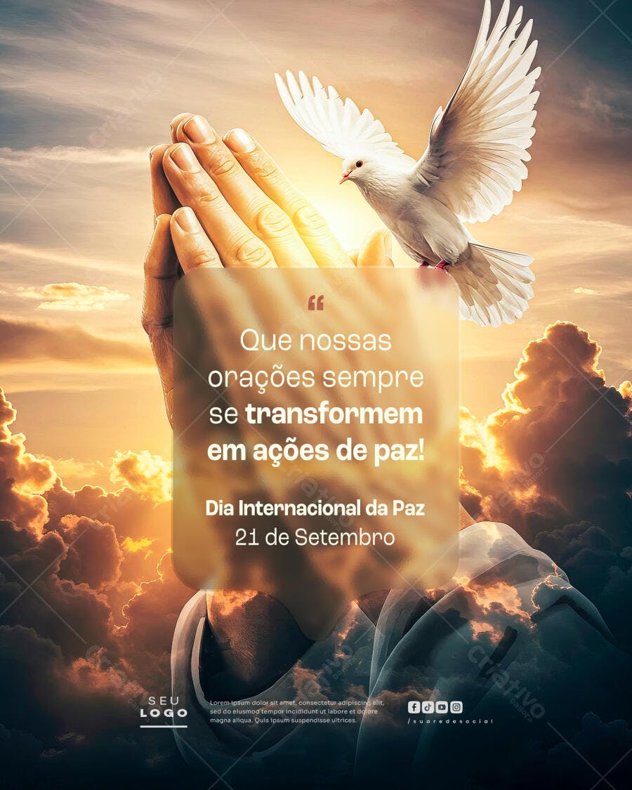 Flyer Dia Internacional da Paz PSD Editável