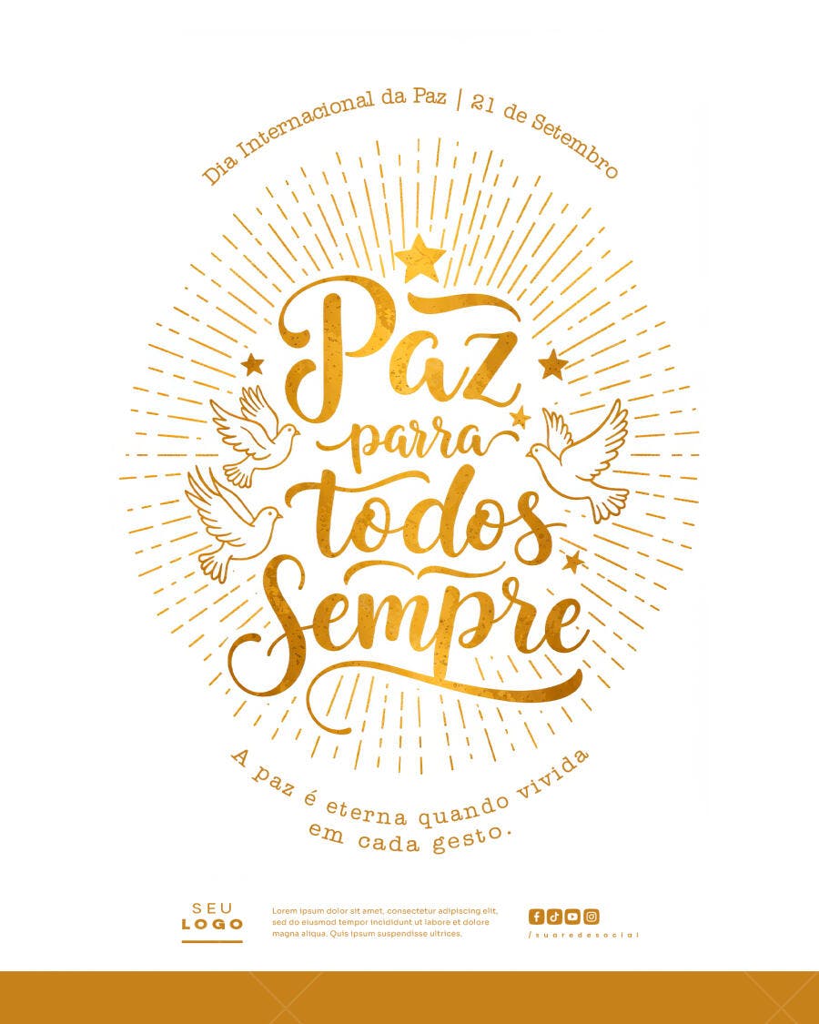 Flyer Dia Internacional da Paz PSD Editável