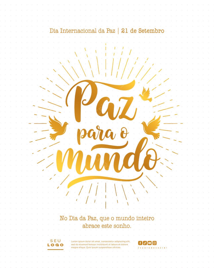 Flyer Dia Internacional da Paz PSD Editável