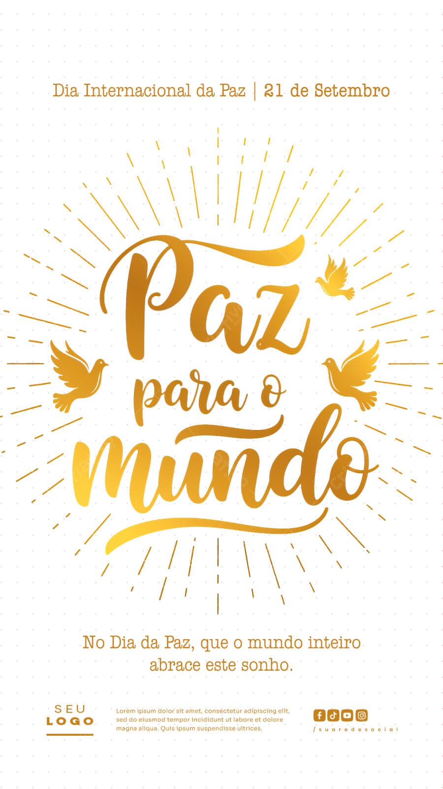 Flyer Dia Internacional da Paz PSD Editável