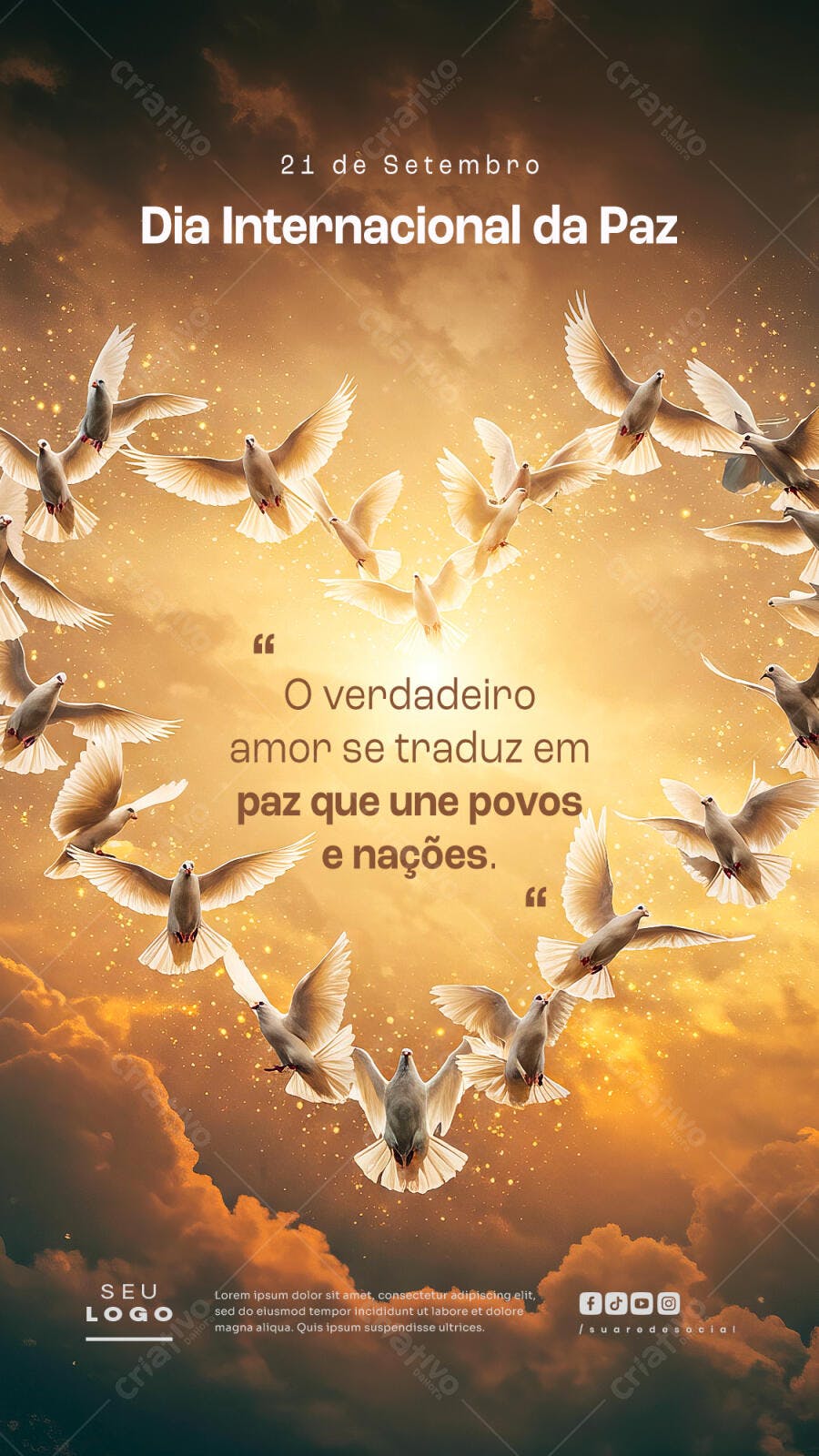 Flyer Dia Internacional da Paz PSD Editável