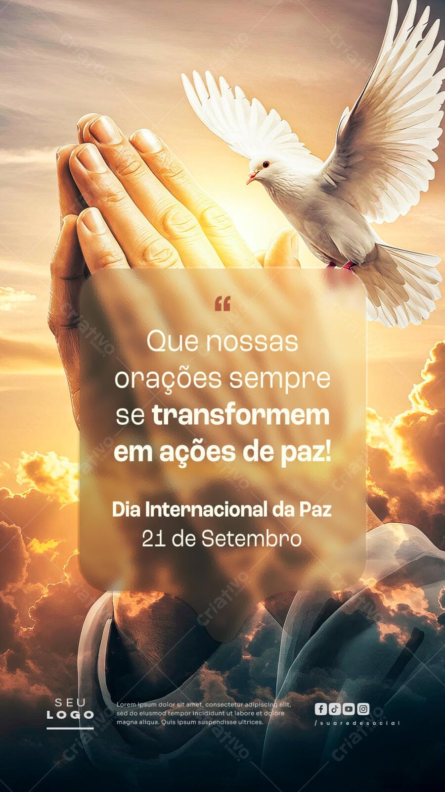Flyer Dia Internacional da Paz PSD Editável