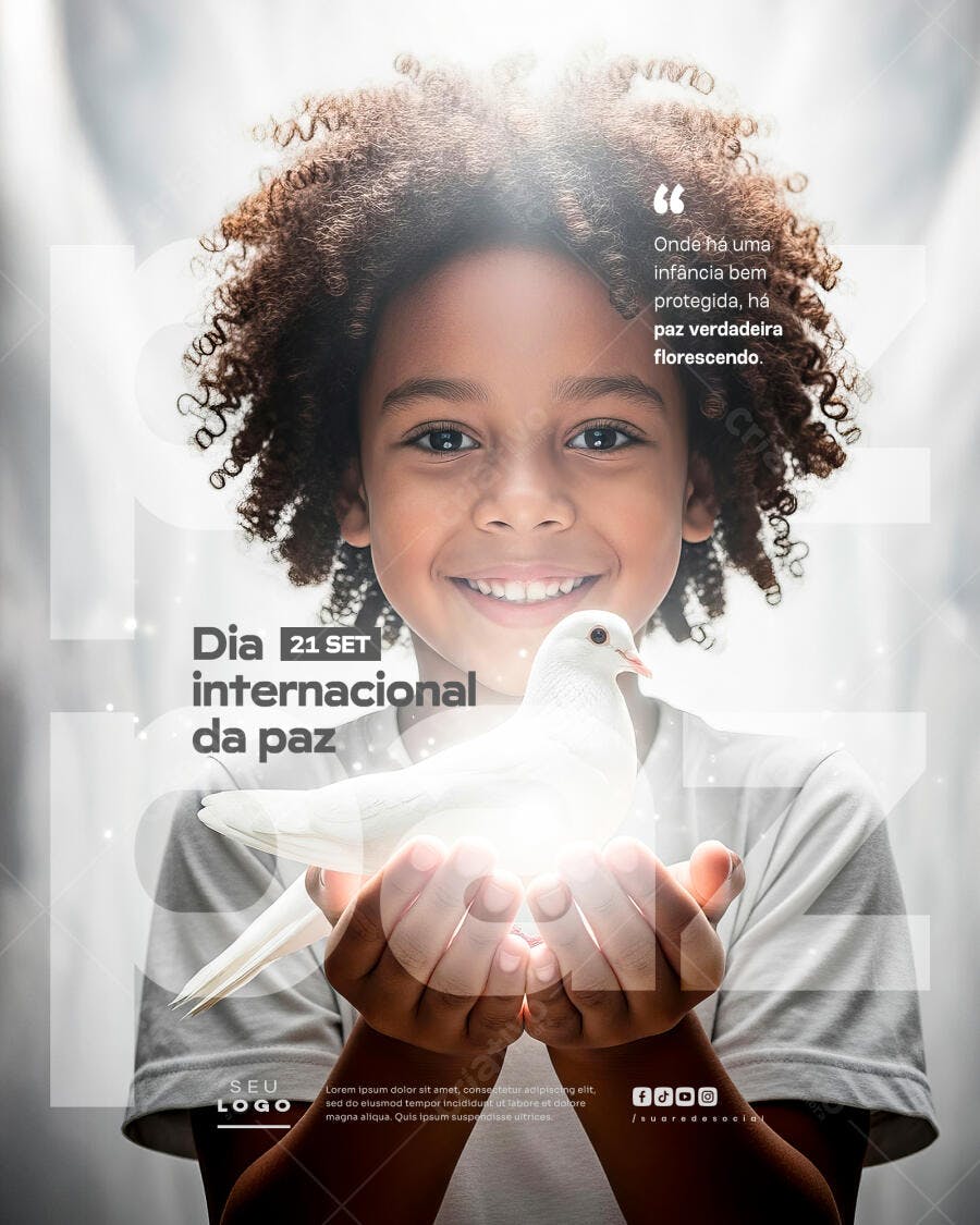 Flyer Dia Internacional da Paz PSD Editável