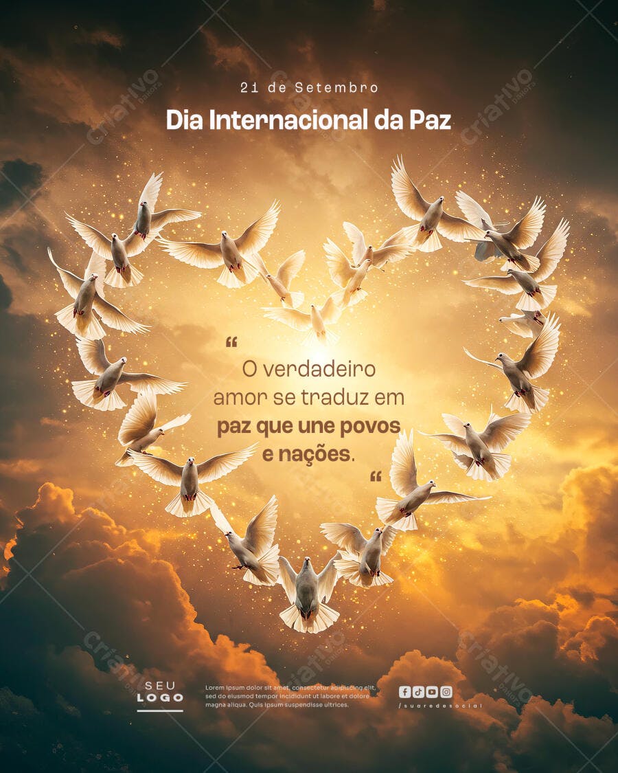 Flyer Dia Internacional da Paz PSD Editável