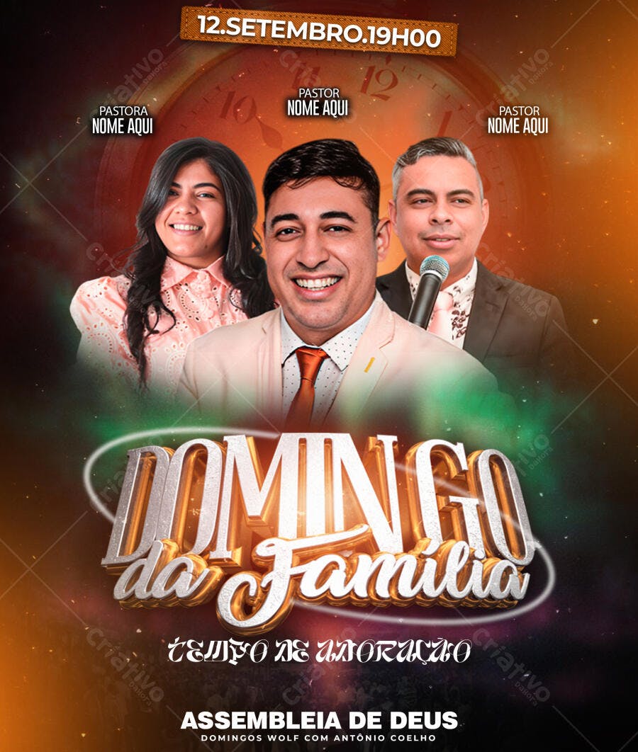 Flyer Domingo da Família PSD Editável
