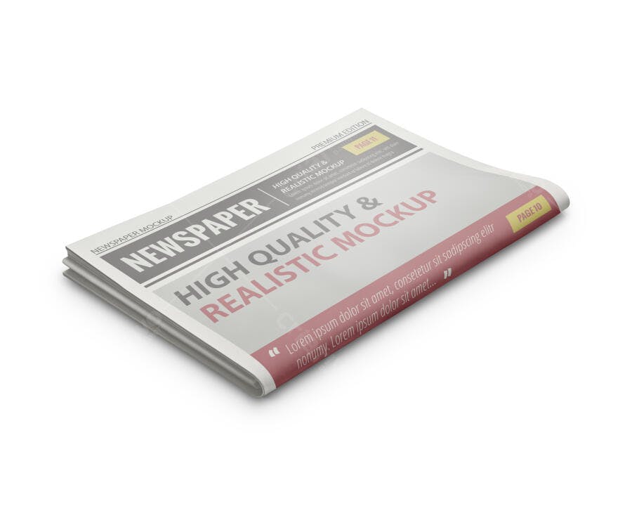 Mockup Jornal Realista: Design Moderno em Tons Cinza e Rosa