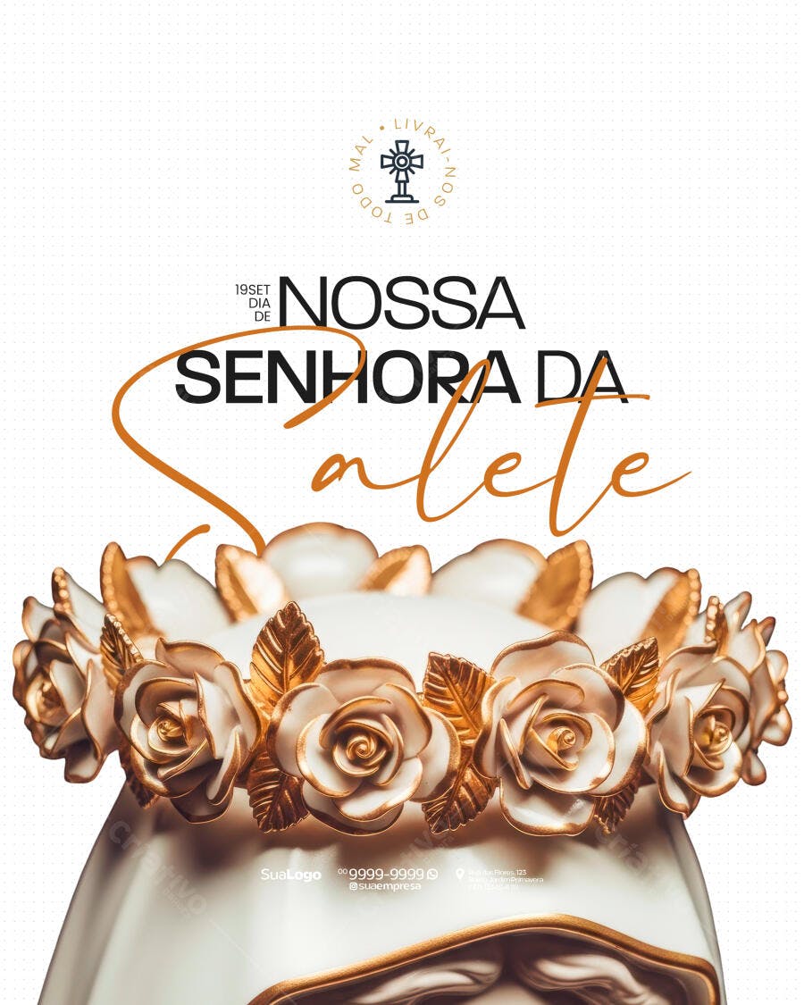Flyer Nossa Senhora da Salette PSD Editável