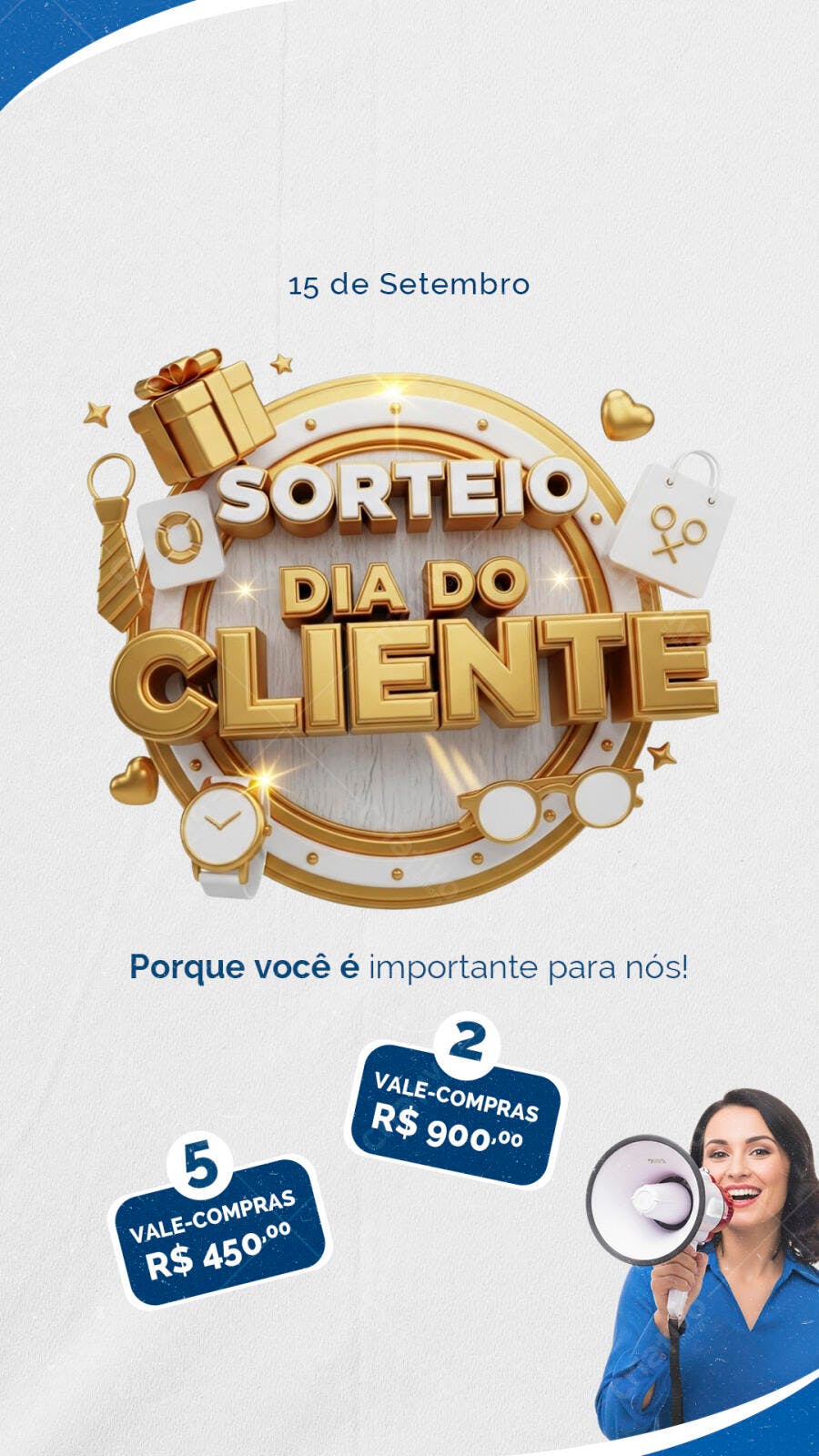 Flyer Dia do Cliente com Sorteio PSD Editável