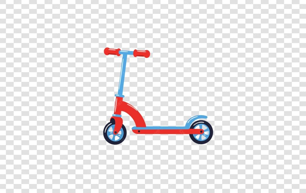 Icone Patinete Infantil Vermelho e Azul PNG com fundo transparente