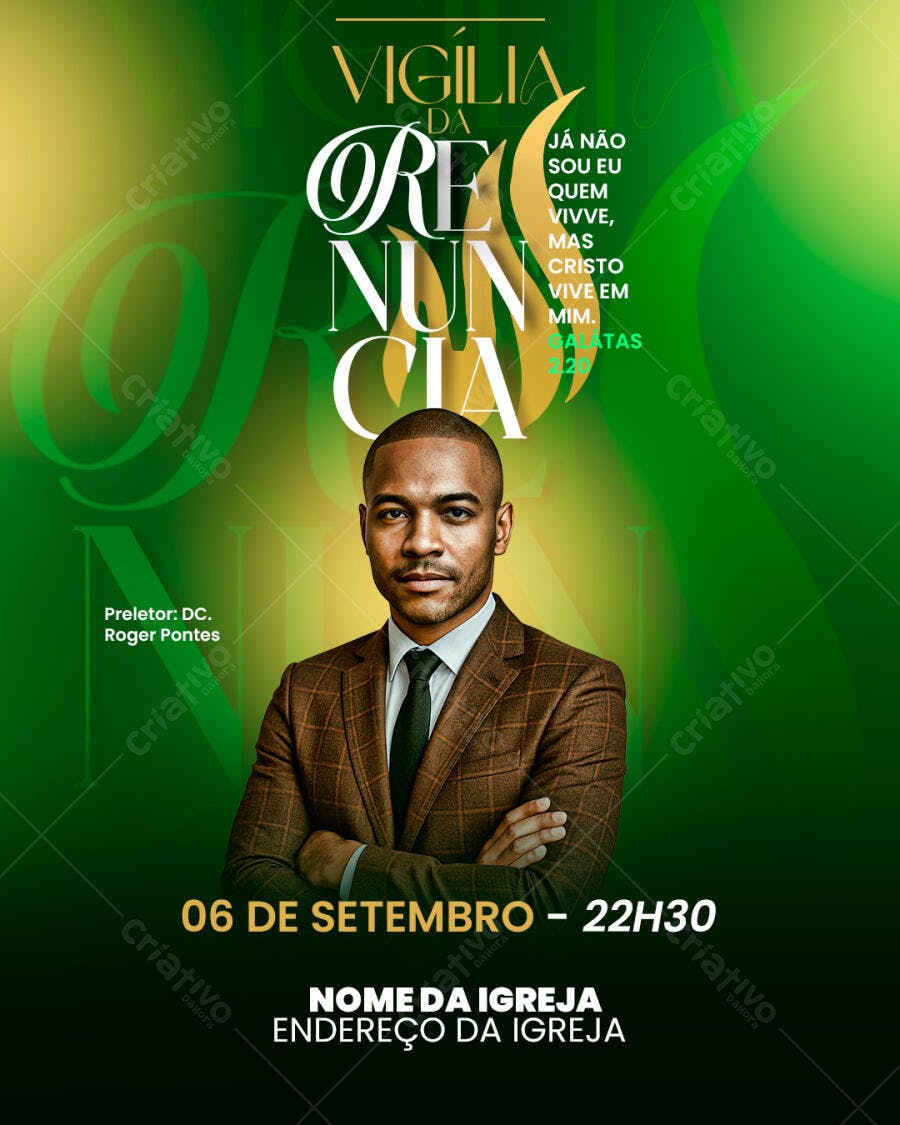 Flyer para Vigília da Igreja PSD Editável