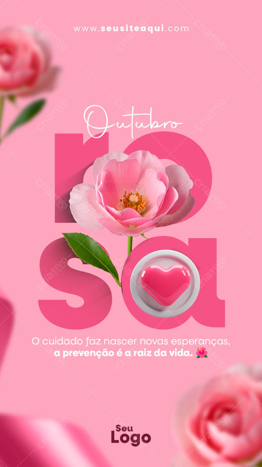 Flyer Outubro Rosa PSD Editável
