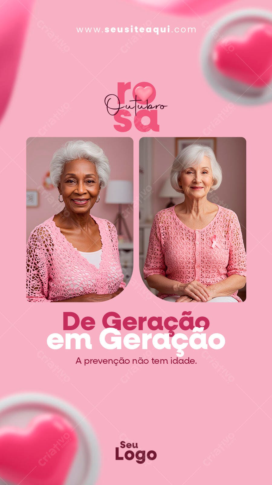 Flyer Outubro Rosa PSD Editável