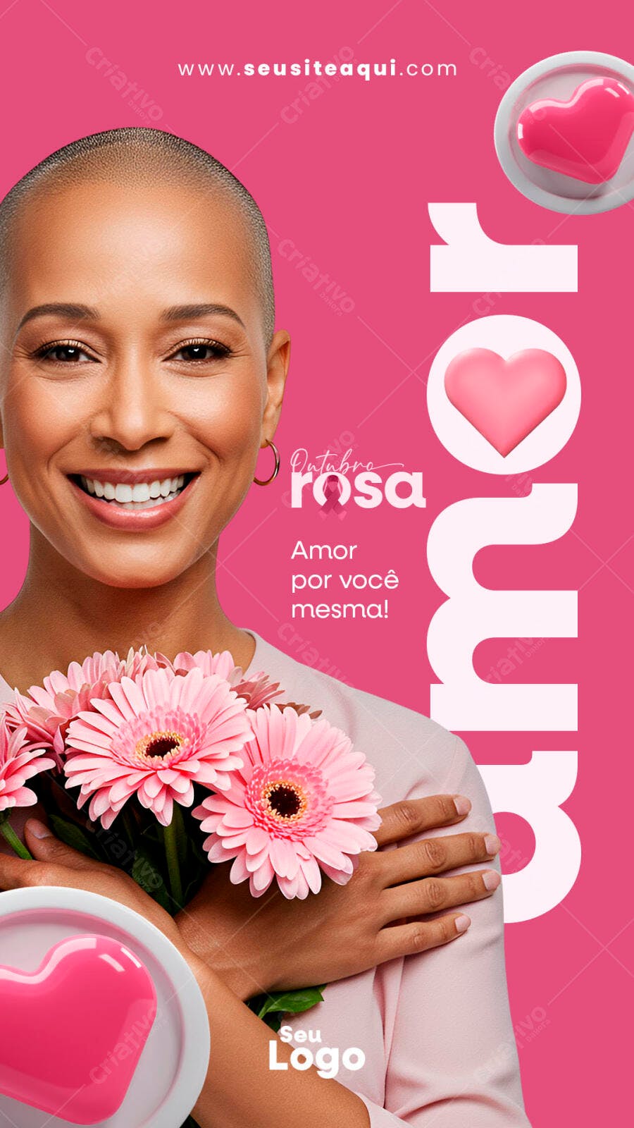 Flyer Outubro Rosa PSD Editável