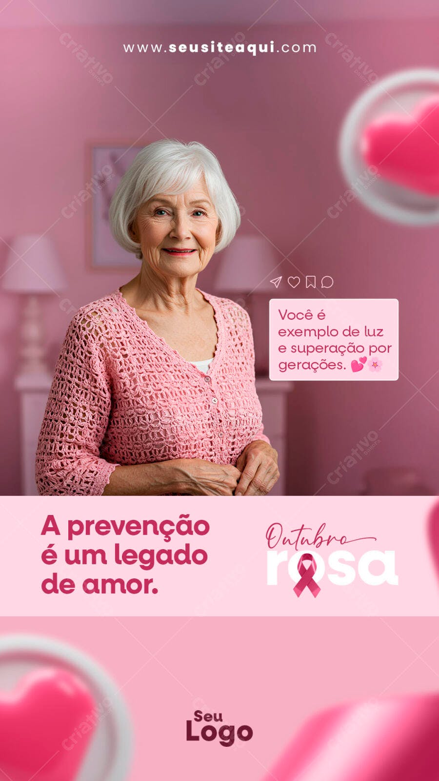 Flyer Outubro Rosa PSD Editável