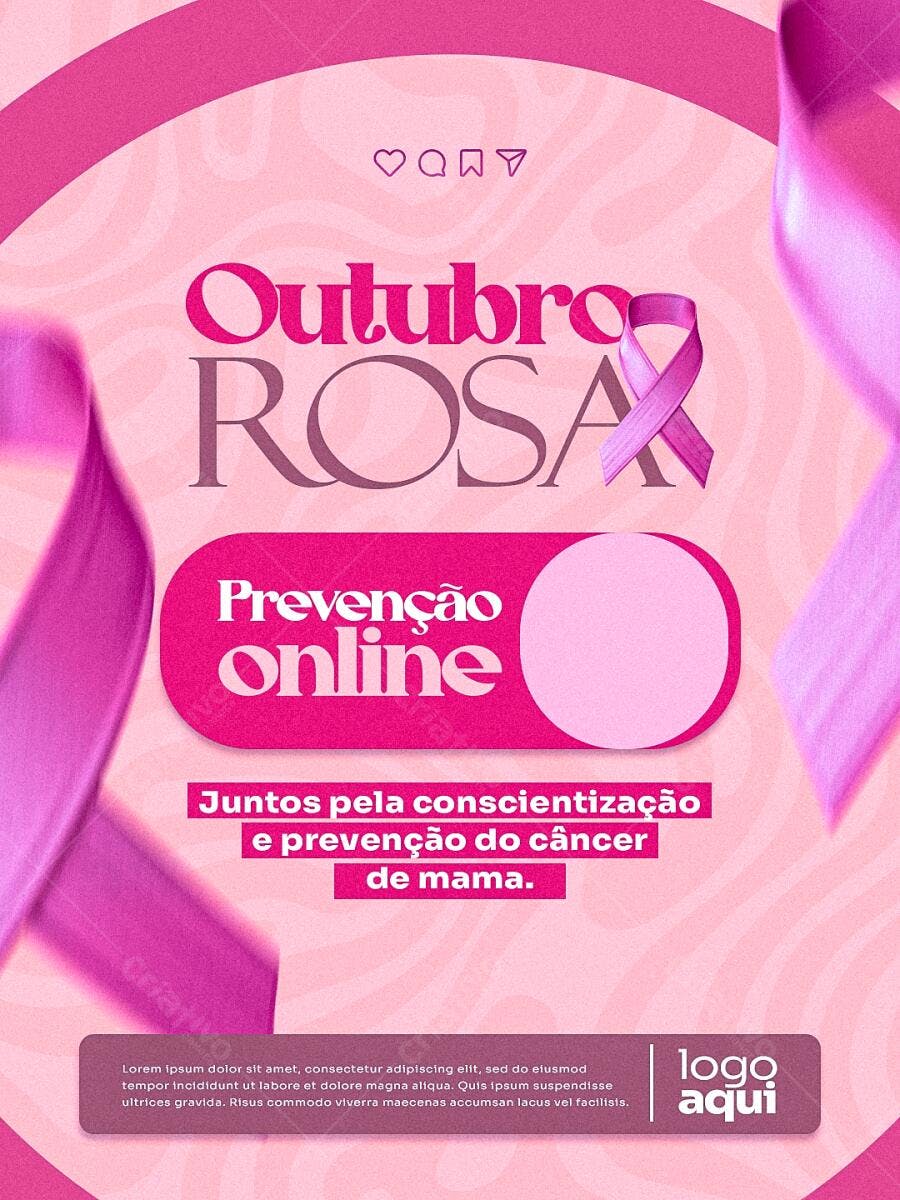 Flyer Outubro Rosa PSD Editável