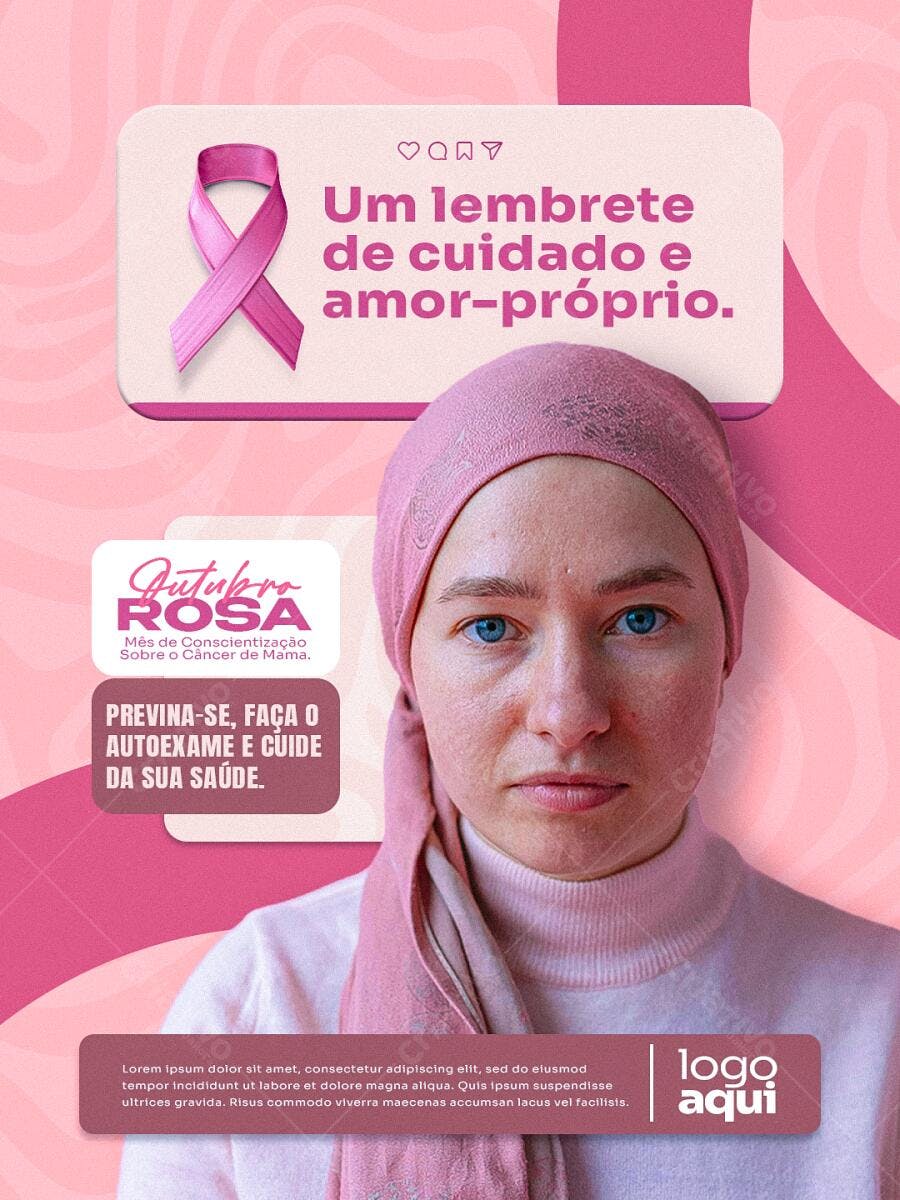 Flyer Outubro Rosa PSD Editável