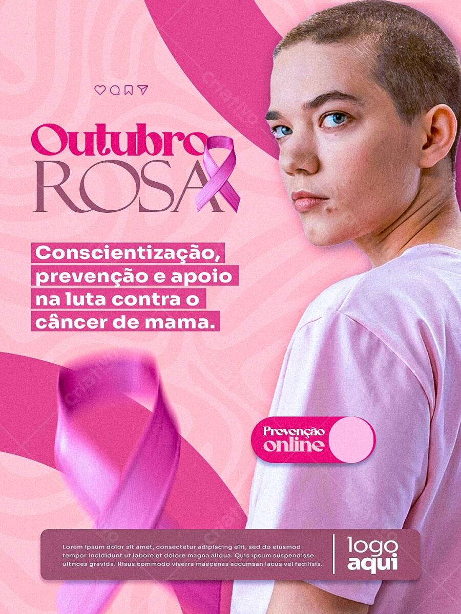 Flyer Outubro Rosa PSD Editável